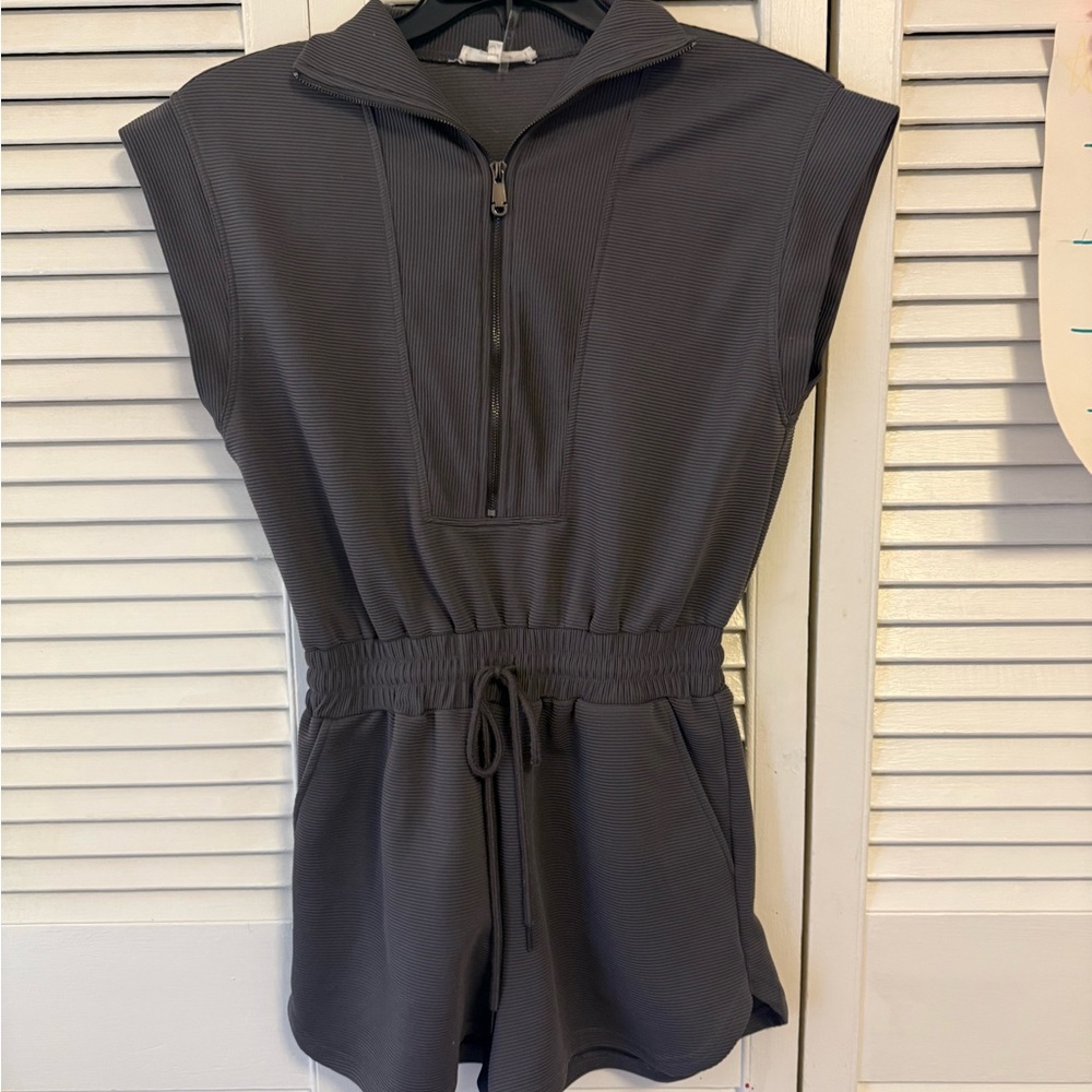 Entro Charcoal Zip-Up Romper